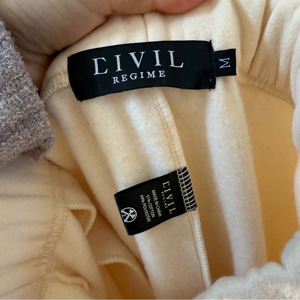 Civil Regime This is Our Time Sweatpant Joggers in Creamy White M - Picture 6 of 8